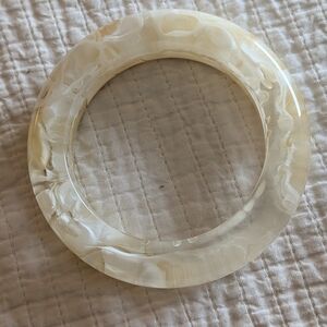 Cream Marbled Bangle Bracelet
